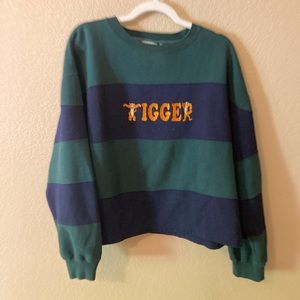 90s Winnie the Pooh tigger striped sweatshirt, size xl